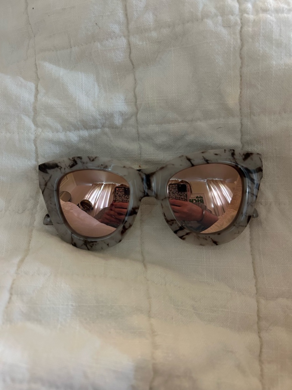 Quay Marble Sunglasses with Rose Gold Lenses